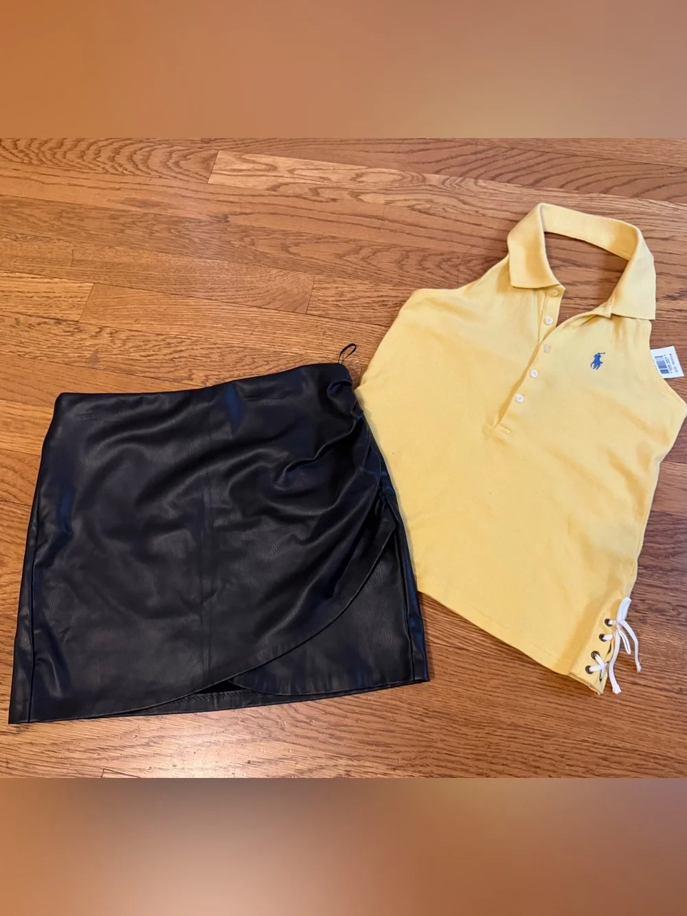 Ralph Lauren Yellow Halter Polo Tank with Blue embroidered logo size M 8-10